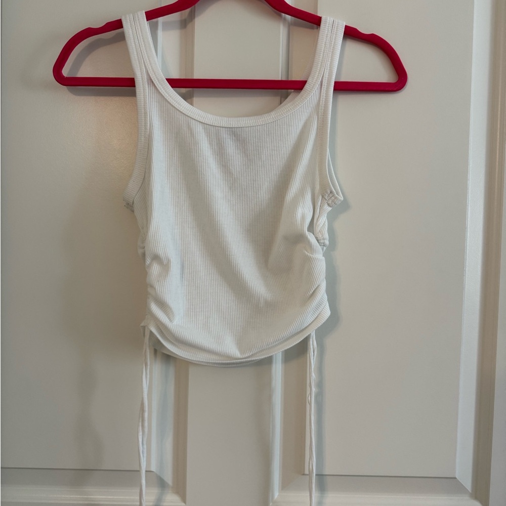 Princess Polly White Ribbed Tank Top